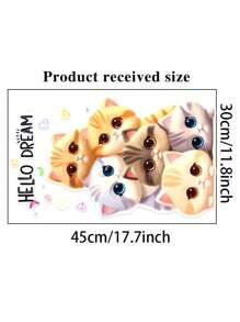 1pc Wall Stickers Cute Cat Stickers 17.7*11.8 Inches Waterproof Dustproof PVC Stickers Materials Removable Wear-Resistant Self-Adhesive Easy-To-Tear Stickers Suitable For Wall Decoration Bedroom Living Room Home Decoration Self-Adhesive Wall Stickers Home Decoration Make Your Life A New Look Holiday Decoration Stickers Birthday Graduation Gifts Room Decor Personalised Stickers