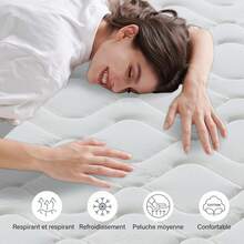Matelas Confort 140x190 cm [26cm] | Certifié Oeko-Tex® | Mousse Mémoire+ Ressorts Ensachés | Anti-Acarien | Sommeil Réparateur | - Noir et Blanc - Voir 6