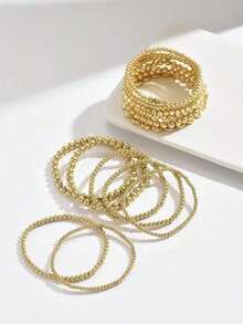 13/7pcs Minimalist Creative Elegant Multi-Function Beaded Bracelet Set, Suitable For Casual, Commute, Vacation, Date, Daily Wear Accessories