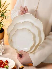 1/3pcs Luxury Multipurpose Floral Pattern Storage Trays - White - View 1