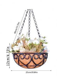 8/10/12 Inch Metal Wire Hanging Basket Flowerpot, Coconut Lined Plant Flowerpot, Outdoor Garden, Porch, Balcony Decoration