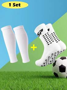 FLSHMCEN 1 par de calcetines deportivos para hombre para fútbol, baloncesto y otros deportes con almohadillas antideslizantes y sujetadores