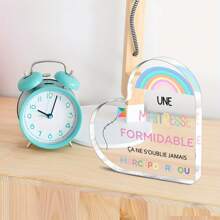 1pc 2D Acrylic Plaque With Carving Heart Shape, Classic German Phrase "Danke Einen Tollen Lehrer" (Thank You An Amazing Teacher), Home Decor Desk Display, Multipurpose, Battery-Free, Unique Gift For Women, Mothers, Aunts, Teachers