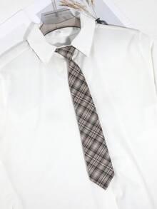 1 件女士休闲条纹格子印花 JK 学院风领带，适合学校、日常、旅行、派对、衬衫搭配、度假 - 彩色 - 查看 3