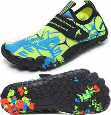 Shoes Barefoot Aqua Socks Outdoor Indoor Quick Dry Sandals Lightweight Slip On Walking Sneakers Beach Pool Swim (Little/Big) - 6-綠色/藍色 - 查看 1