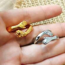 1 Stück Ring mit sich umarmenden Händen, Ring für Herren/Paar