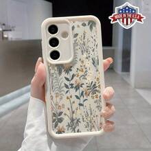 Retro Pattern Case For  Galaxy S25 Ultra S24 Plus S23 S22 +, For Iphone 16 Pro Max, 15/14 PLUS, 13/12/11 Pro, Xs Max Shock And Drop Resistant, Durable Silicone Phone Case, Ladies Gift - 白色 - 查看 2