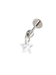 Toppiercing 1 Stück Premium Kubikzirkon Stern Design Ohrknorpel Piercing, minimalistischer Stil