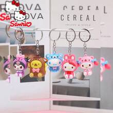 Sanrio 5 peças, , desenho animado fofo, macio, fofo, gato, série de presente, Yugui, cachorro, boneca, chaveiro, pingente, bolsa, pingente, boneca, máquina de agarrar, presente, chaveiro fofo, adequado para dar como um pequeno presente, acessórios de carro, bolsa, pingente, mochila para escola