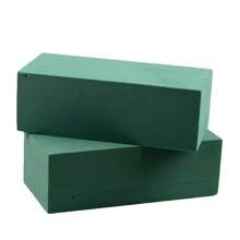 1pc Green Floral Foam, Rectangular Shaped Floral Craft Base, Suitable For Wedding Floral Decor Accessories