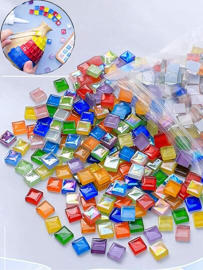 720/600/100pcs Mosaic Ceramic Tile Cubes, Crystal Glass Ceramic Tiles For Crafts And Decorations, Handmade Puzzles And Decorative DIY Gift Materials For Holidays