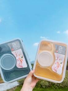 1pc School Student Multi-Function Bento Box Food Storage Container, Sealing Bowl Container, Kitchen Food Preservation Box, Suitable For Outdoor, Weddings, Parties, Gifts, Back To School - Multicolor - View 3