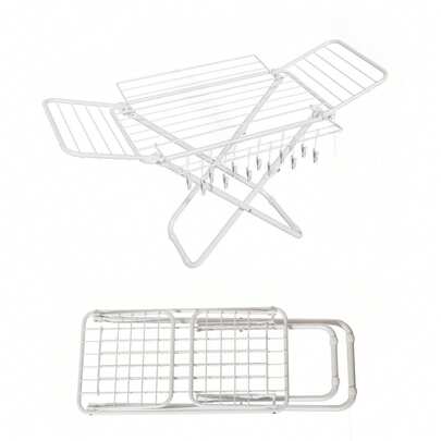 Wäscheständer, Flügelwäschetrockner, mit Bonus Sockenclips, Klappbarer Flügelwäscheständer, Standtrockner, für lange Kleidungsstücke, Kleidung, Handtücher, Bettwäsche, für den Innen- und Außenbereich