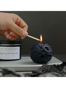 1PC Moon Aromatherapy Candle High-End Creative Ornaments Souvenirs Ball-Shaped Scented Candle Aromatherapy Gift Box Halloween,Spooky,Autumn,Festival,Holiday ,Winter,Holiday,Festival,Room Decor,Gifts Birthday Graduation - Black - View 10