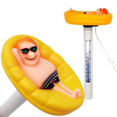 Swimming Pool Thermometer Pool Accessories Floating Thermometer Floating Water Thermometer Pool Water Thermometer Cartoon Pool Thermometer Temperature Measurement Tool,Pool Spas Thermometer Accurate Easy Read Gadget Creative With Rope Floating Pool Thermometer For Hot Tub Bath Pool SPA Aquariums