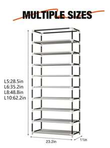 带盖鞋架，5-10 层高鞋架，大容量鞋架，节省空间，适用于衣柜、玄关、宿舍、卧室 - 彩色 - 查看 7