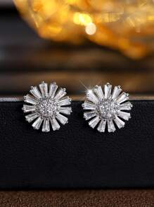 2 Stücke/Set exquisites Ohrringe/Halskette Schmuckset mit Sonnenblumen Design, elegantes Geschenk für Feiertage