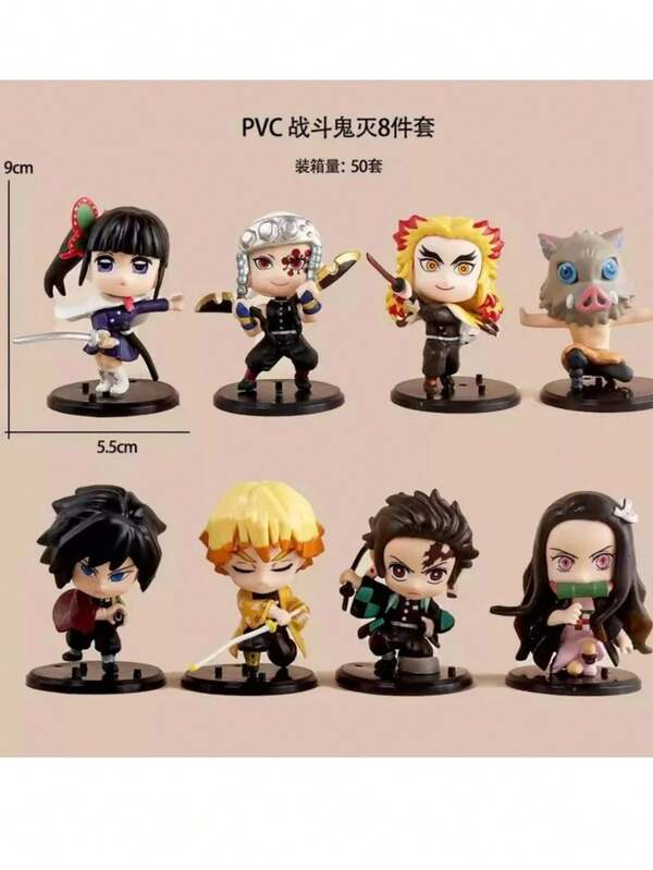 Figuras De Juguete Set 8 Piezas DemonSlayer Anime Colección Set 8 Piezas DemonSlayer Anime Colección Figuras Juguete anime 3d coleccionables