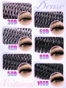 800pcs Eyelash Extension Kit, DIY Eyelash Extension Set, Individual Lash Clusters, D-Curl, Eyelash Cluster Set Includes Eyelash Glue, Remover, And Applicator Brush, Easy For Home Use (30D-40D-50D+60D+80D+100D). Eyelash Cluster Set, Suitable For Travel, Daily Wear (Beginner Friendly), Wedding, Date, Party, Holiday, Also Great For Christmas/Halloween/Gift Eyelash Set. - Black - View 4