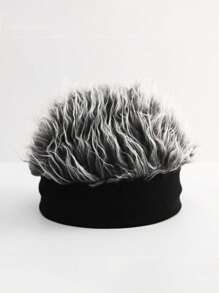 Męska dzianinowa czapka beanie z peruką, czapki beanie do hip-hopu, modny dodatek do kostiumu