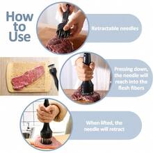 XIACIBDUS Fleischklopfer, 2 Stück Fleischklopfernadeln Werkzeug und Fleischhammer, Robuster Griff Fleischklopferhammer für Rindfleisch, Huhn, Fisch, Hühnerbrust, Steak, Schweinefleisch, Küche