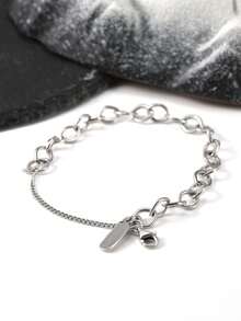 1pc Simple Unique Elegant 925 Sterling Silver Bracelet Embellished Link Charm Bracelet DIY Pendant Women Fine Jewelry Gift