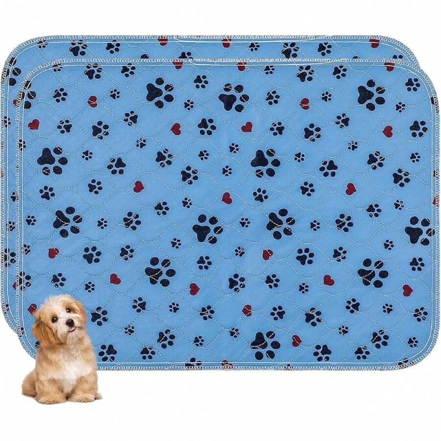 Paquete de almohadillas absorbentes y reutilizables extra grandes para cachorros, almohadillas impermeables antideslizantes para mascota, almohadillas de entrenamiento para sofá, jaula, entrenamiento para ir al baño, piso - 24 x 36 pulgadas (paquete de 2) - Ver 1
