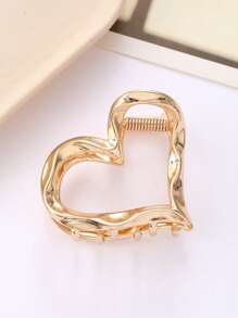 1pc Minimalist Fashion Daily Shower Pearl Heart Hairpin Hair Claw, Suitable For Bow Design Hair Clip Casual Valentines Fashion Hair Accessories Beauty Claw Clips