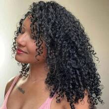 BINF Pixie Curly Hair Bundles Deep Curly Hair Bundles Brazilian Raw Hair Weaving 12-24 Inch Hair Loose Deep Wave Bundles Virgin Human Hair Weave Natural Black - Natural Black - 查看 2