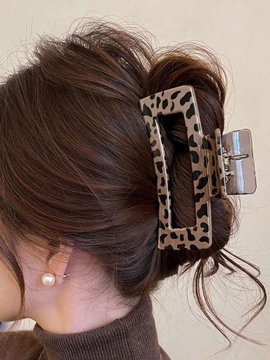2 eleganckie, minimalistyczne spinki do włosów z nadrukiem w panterkę, spinka do włosów do codziennej fryzury, modne, stylowe i urocze akcesoria do włosów, prezent na Dzień Matki, modna kopertówka do włosów na święta, spinki do włosów dla kobiet, jesienno-zimowe, wakacyjne stylizacje dla kobiet