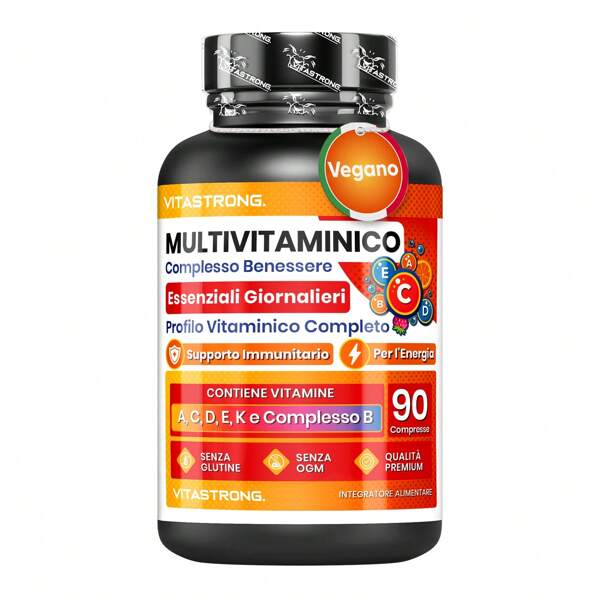 Vitastrong Multivitaminico Completo Vitastrong Qualità Premium, 13 Vitamine Essenziali ad Alto Dosaggio, Multivitaminico Uomo e Donna Made in Italy, Integratore Multivitaminico Puro e Certificato, Multivitamin