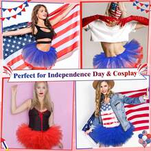 Adult Tutu Skirts 5 Layered - Halloween & 80s Style Tulle Skirt For Women - 玫紅色 - 查看 9