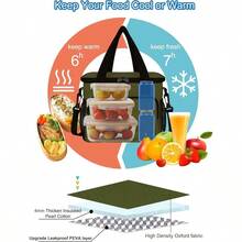 Local Shipping-Femuar Reusable Lunch Box For Men/Women - Insulated Lunch Bag Leakproof Lunchbox For Work Office Picnic Beach - Freezable Lunch Cooler Bag With Adjustable Shoulder Strap - Black - 9-Army green - 查看 4
