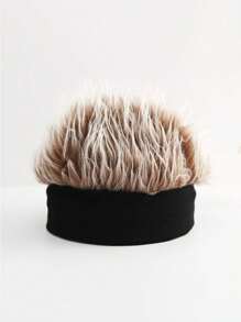 Męska dzianinowa czapka beanie z peruką, czapki beanie do hip-hopu, modny dodatek do kostiumu