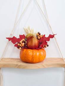 1 件 6.3 英寸（高）仿真枫叶南瓜雕像秋季家居客厅卧室浴室感恩节秋收节派对餐桌装饰，秋季装饰，秋季，假植物