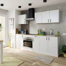 Miroytengo Conjunto de Muebles de Cocina Kira Completa Estilo Nórdico en Blanco Brillo y Roble Canadian - Blanco - Ver 2