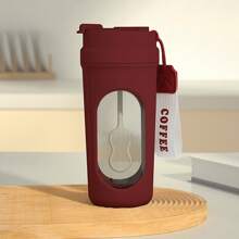 Electric Stirring Cup, Portable High-Temperature Stirring Cup For Coffee, Milk Powder, Shake Cup, Gift, Fitness Water Cup - 酒紅色 - 查看 3