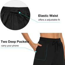 Womens Capri Pants Loose Yoga Pants Wide Leg Drawstring Comfy Lounge Pajama Capris Sweatpants With Pockets Back To School Halloween Christmas New Year