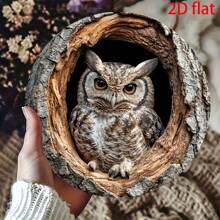 1pc Vintage Owl Metal Wall Signs - Round Metal Decoration For Kitchen, Living Room, Office - The Perfect Holiday Gift For Christmas And Thanksgiving.