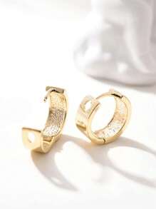 1 par de pendientes de cobre elegantes con estampado de tablero de ajedrez multicolor para mujer
