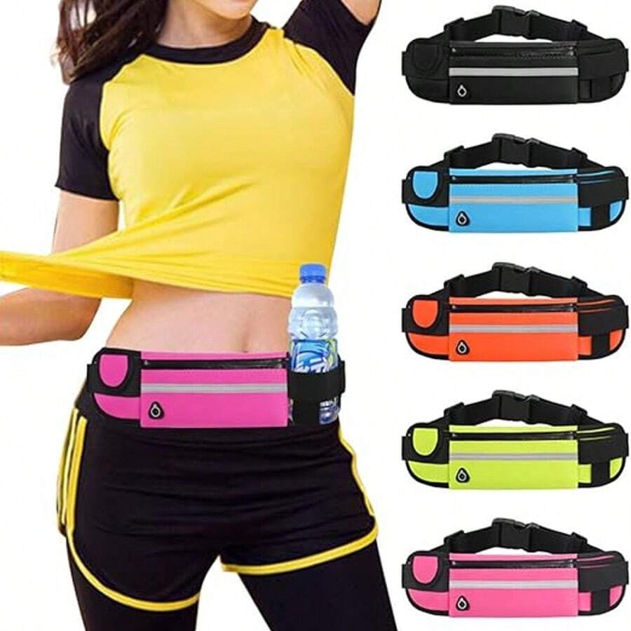1pc Sports Waist Bag With Phone Holder, Waterproof & Shock-Proof Fitness Running Waist Belt, Unisex Design For Gym, Running, Outdoor Activities