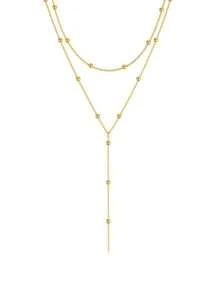 1pc/2pcs Women Stainless Steel Double Layer Pendant Necklace, Suitable For Everyday Wear