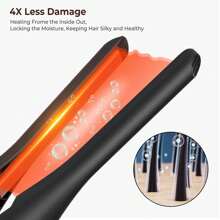 UKLISS Chapinha e Modelador UKLISS 2 em 1: Ferramenta de Estilo Cerâmica Mini para Cabelos Curtos a Longos e Barbas, Presente para Mãe, Presente do Dia dos Namorados para Namorado, Presente do Dia dos Namorados, Rosa Fofo, Dia de São Patrício (Preto)