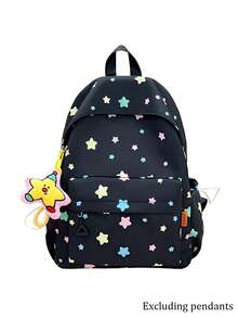 La mochila está adornada con estrellas de varios colores, incluyendo mochilas, bolsas de almacenamiento, bolsas de viaje, unisex, temporada de regreso a la escuela, regalos navideños, regalos de cumpleaños y regalos de regreso a la escuela - Multicolor - Ver 15