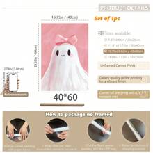 1pc, Canvas Wall Art, Framed Art Decor, Waterproof, Vintage Pink Bow Spooky, Halloween Children's Room Decor, Spooky In Pink Bathtub, Edgy Fashion Home Decor, Cute And Charming Spooky Paintings, Fall Decor, Halloween Decor, Room Decor, Dorm Room Decor, Bedroom Home, Wall Decor, Back To School Decor, School Dorm Decor, Bathroom Decor