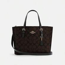 Coach Mollie Tote Bag 25 In Signature Canvas - 胡桃木黑 - 查看 2