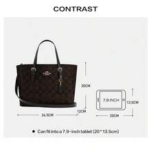 Coach Mollie Tote Bag 25 In Signature Canvas - 胡桃木黑 - 查看 5