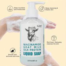 GZE Niacinamide Goat Milk Silk Protein Liquid Soap Moisturizing Whitening Gentle Deep Cleansing PH-Balanced Skin Texture Improvement Multi-Functional Benefits