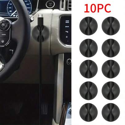 10pcs/5pcs Car Charger Cable Organizer Clips - Simplify Charging And Audio - Multi-Function Clips For Tidy Phone Charging And Maintaining A Clean Driving Environment