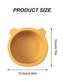 1件装硅胶婴儿餐具可爱卡通熊形碗吸盘饭盒喂食训练婴儿用品防滑餐具 - 多色 - 查看 7